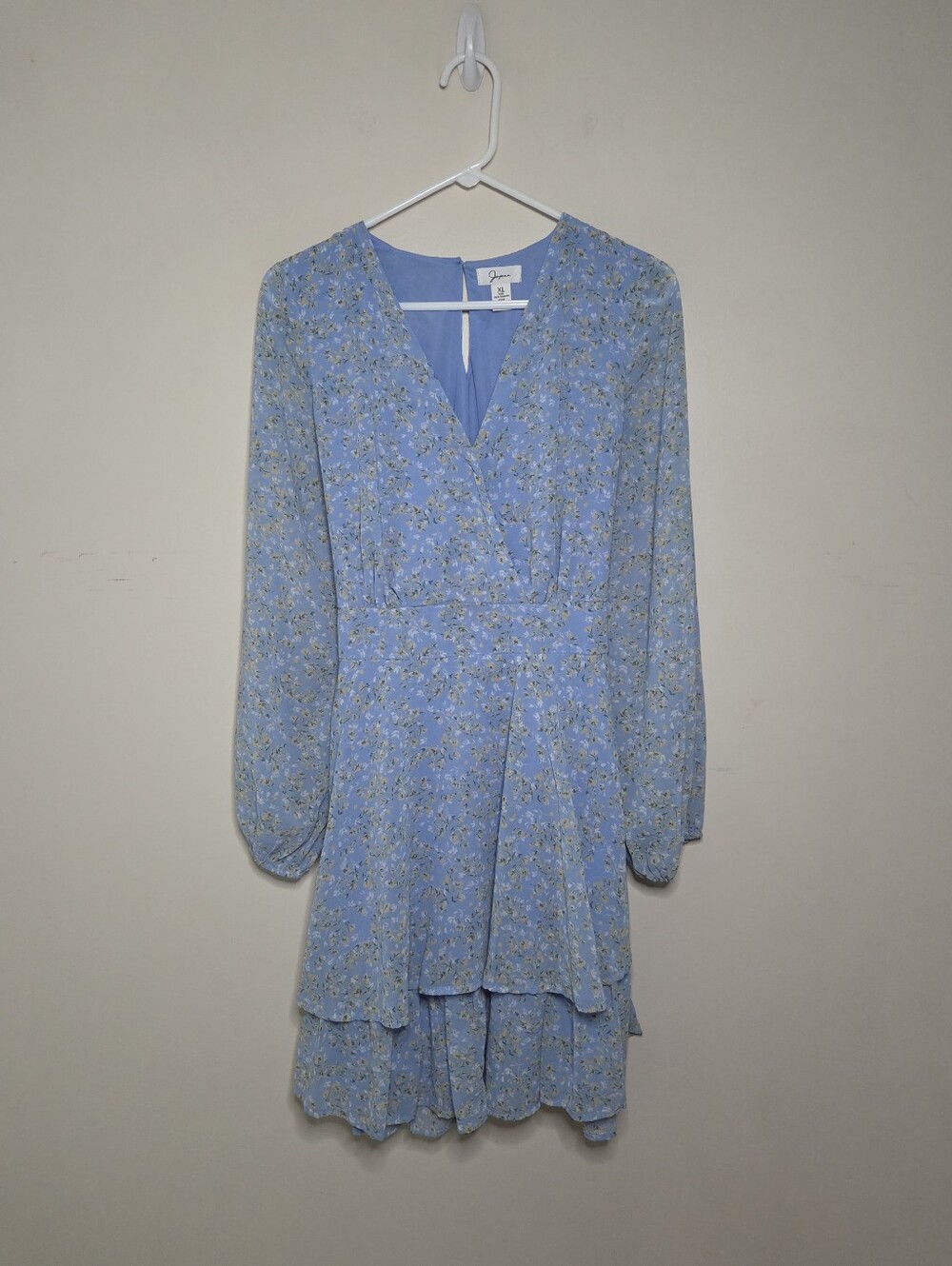 Women's Japna Blue Floral Print Dress Sz XL